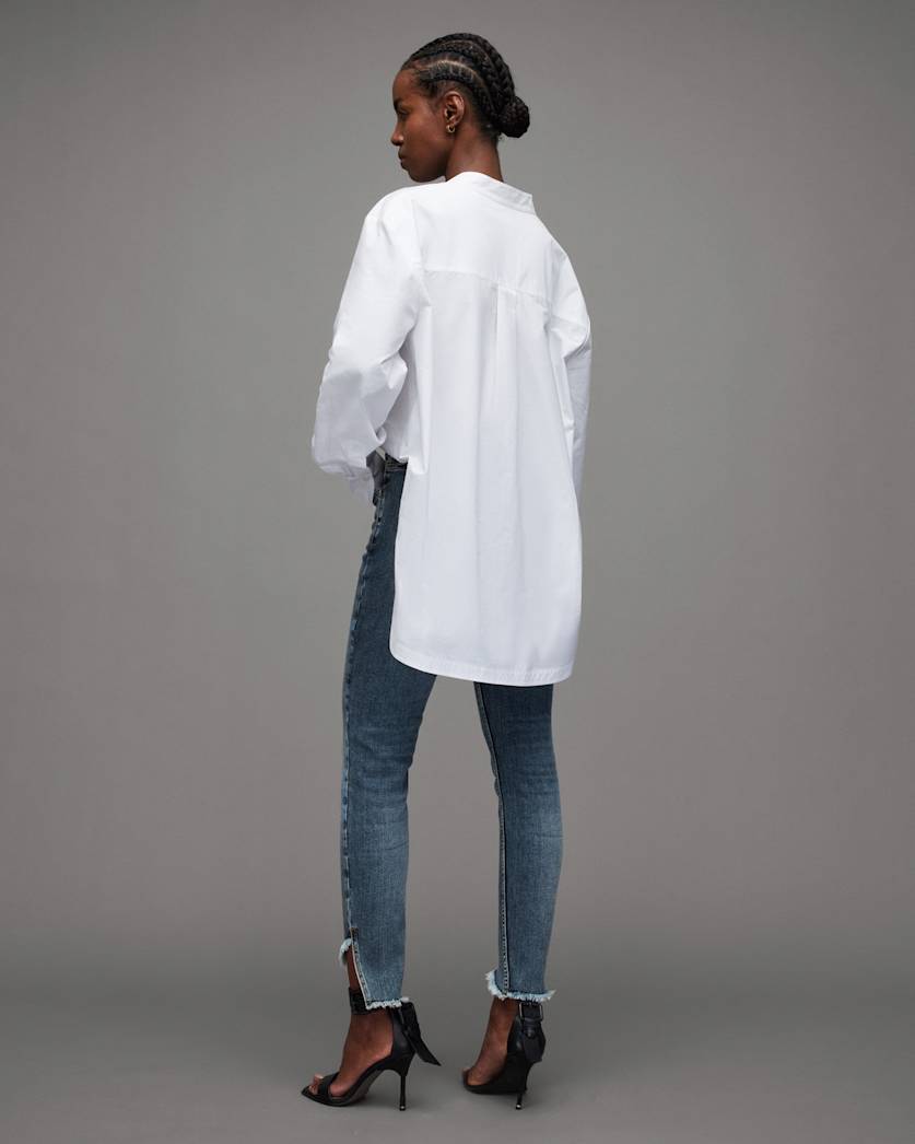 Dax Asymmetric Hem Skinny Denim Jeans