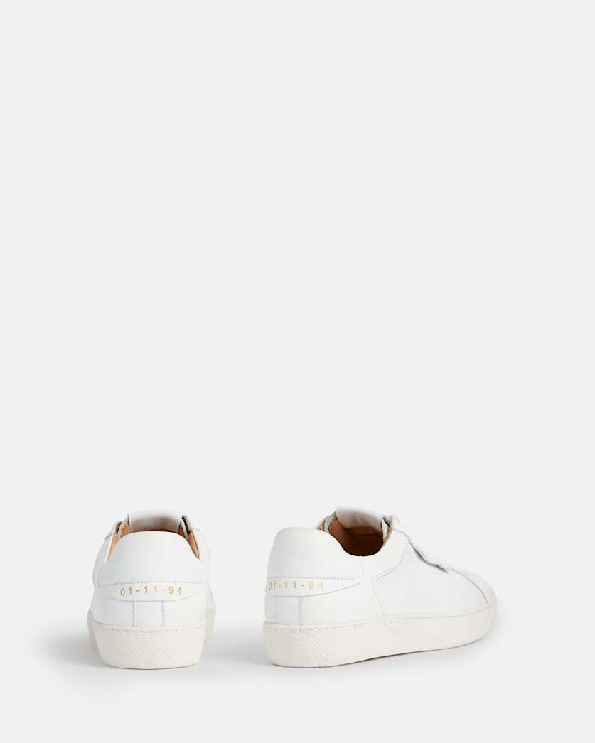 Sheer Round Toe Leather Trainers