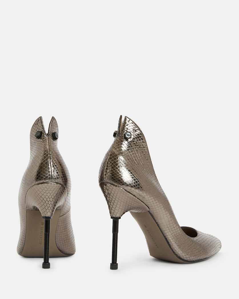 Robin Shiny Leather Heeled Court Shoes