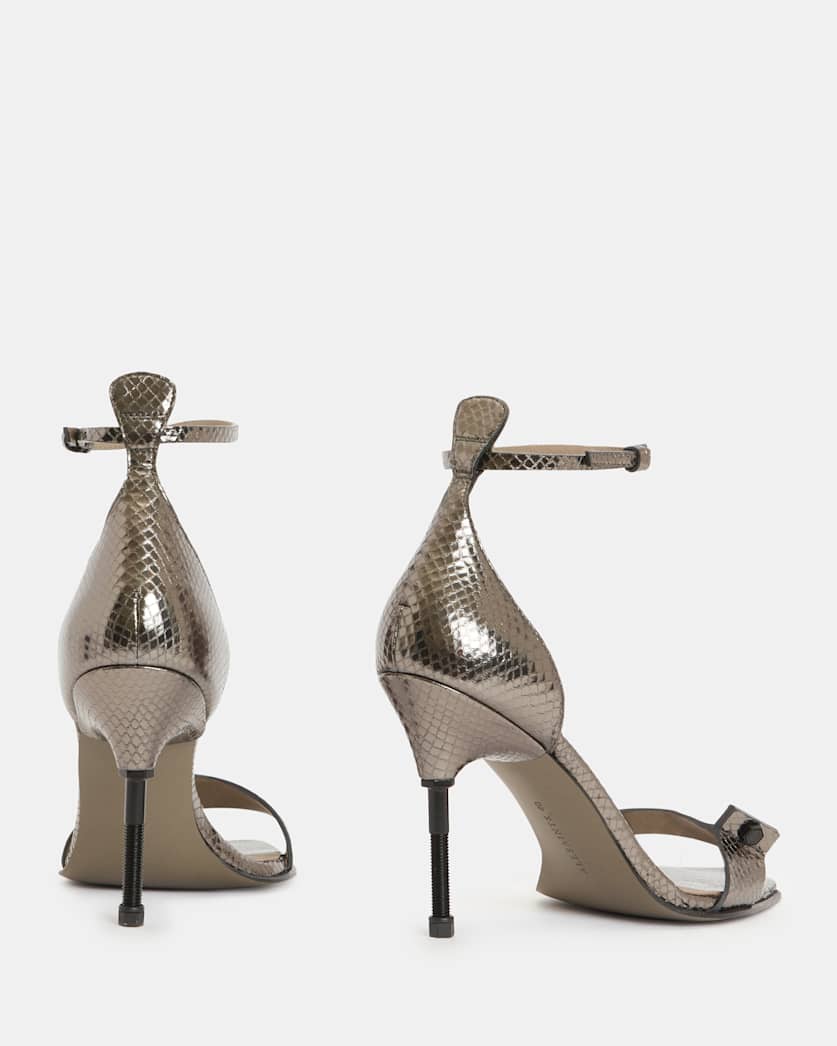 Betty Square Toe Leather Heeled Sandals