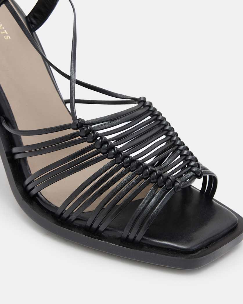 Dina Leather Rope Strappy Heeled Sandals