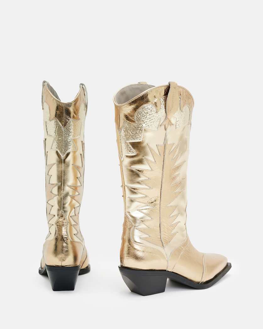 Dixie Metallic Leather Cowboy Boots