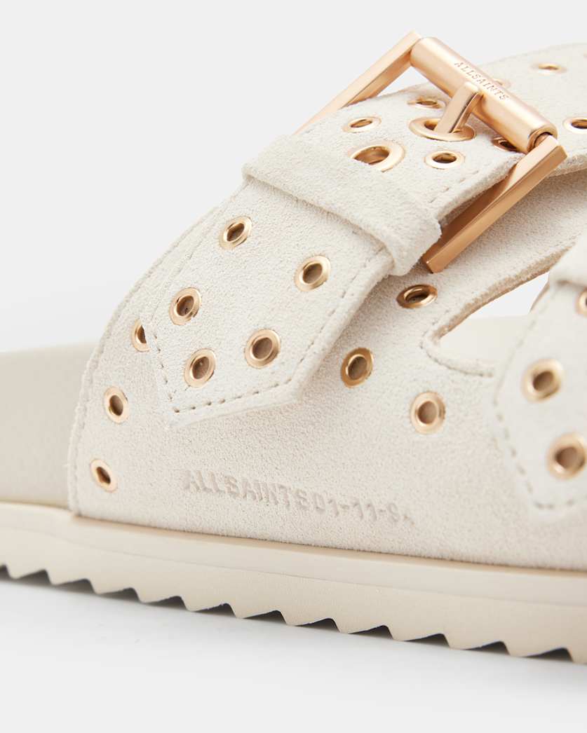 Khai Two Strap Suede Eyelet Sandals