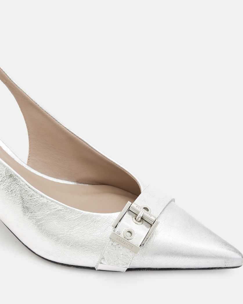 Selina Slingback Leather Kitten Heels