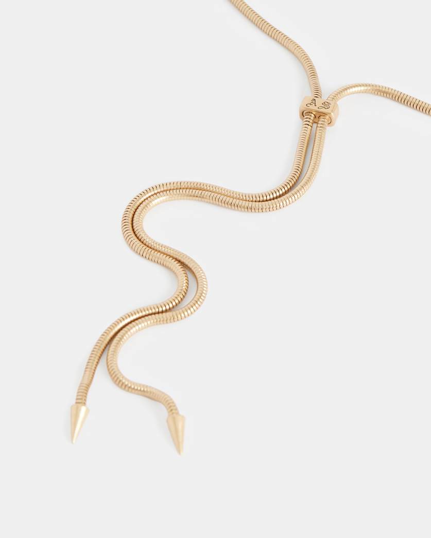 Snake Bolo Gold-Tone Necklace