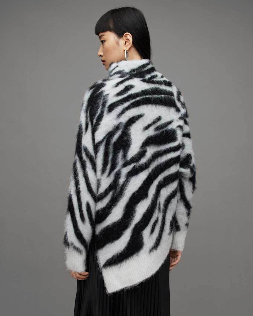 Lock Zebra Print Roll Neck Jumper