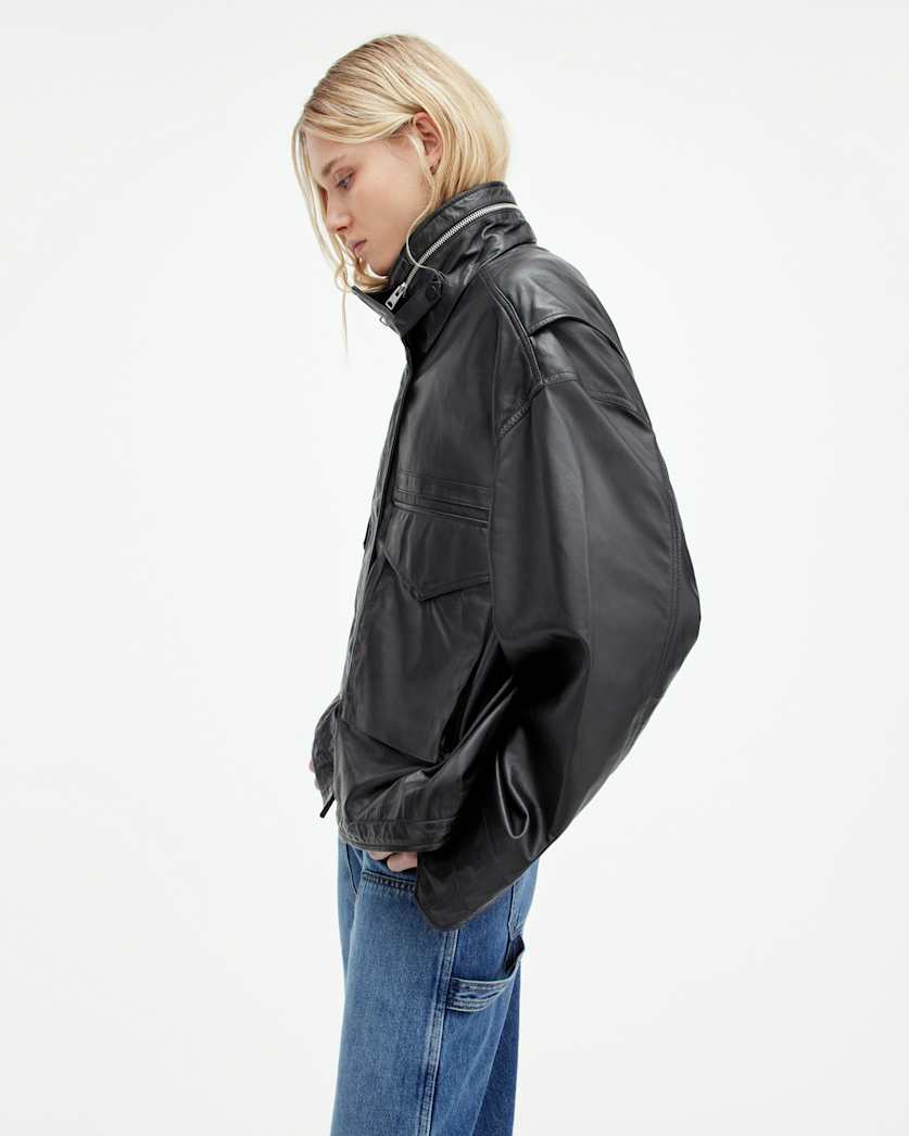 Clay Oversized Leather Jacket