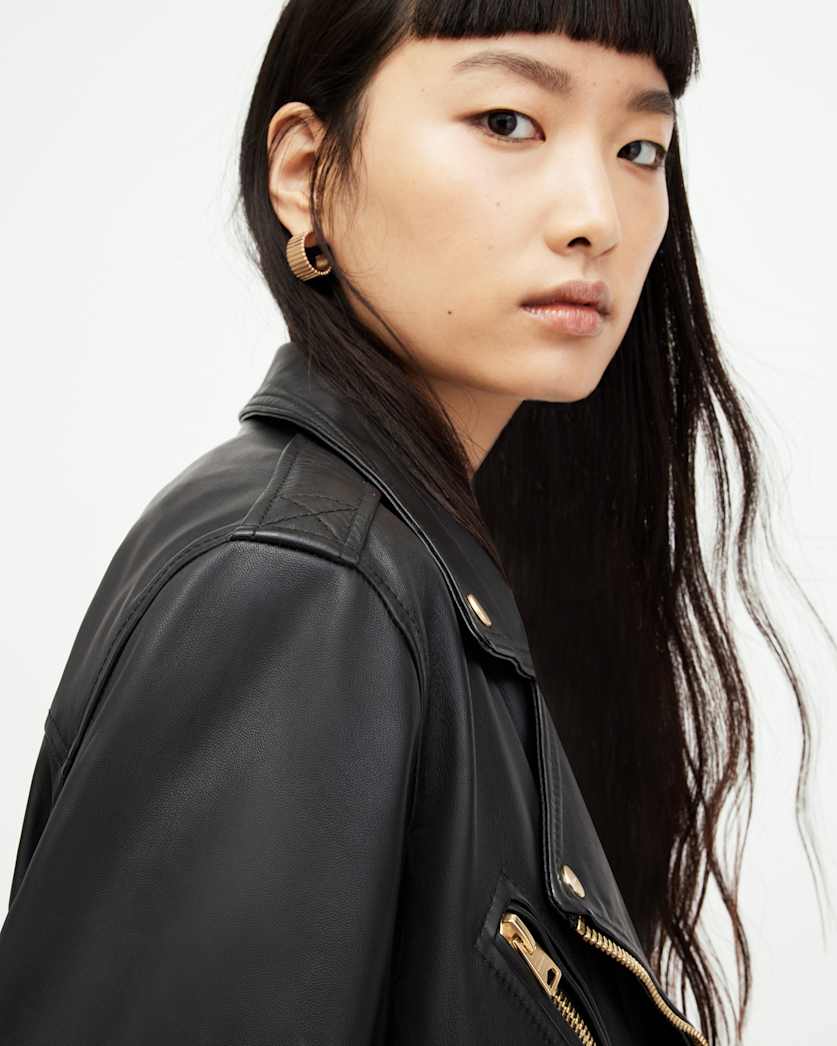 Billie Leather Oversized Biker Jacket