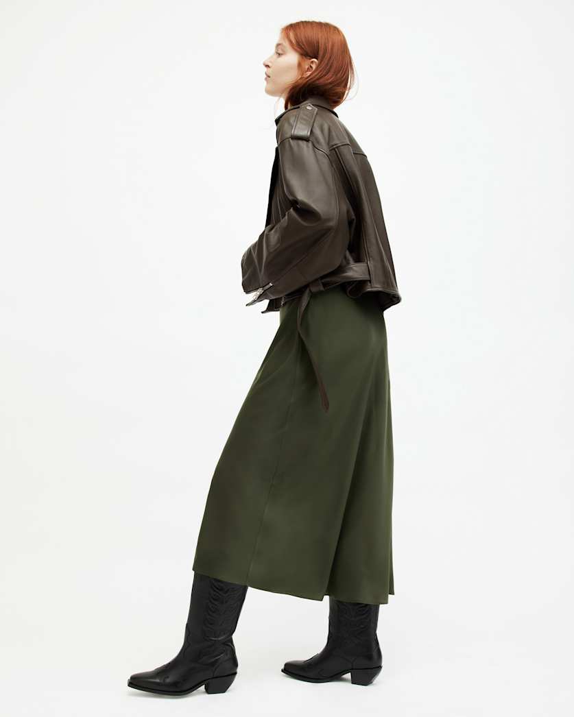 Dayle Oversized Leather Biker Jacket