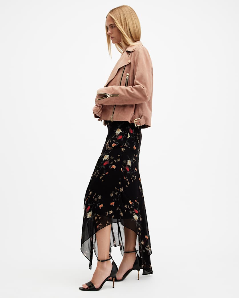 Beale Raw Edge Suede Biker Jacket