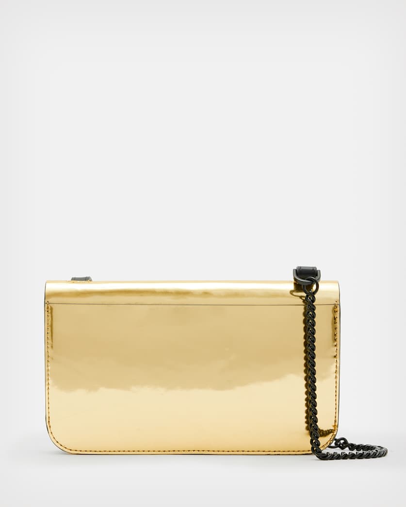 Ludivine Metallic Leather Crossbody Wallet