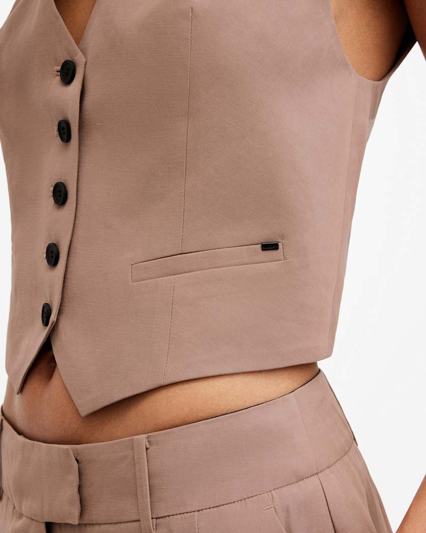 Deri Lyn Linen Blend Waistcoat