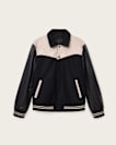 Endleton Contrast Leather Bomber Jacket