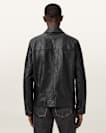 Alkan Zip Up Two Tone Leather Jacket