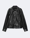 Alkan Zip Up Two Tone Leather Jacket