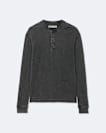 Raine Waffle-Knit Long-Sleeve Henley Top