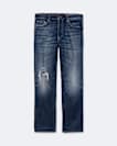 Destroy Mid Indigo Loose Straight-Leg Jeans
