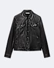 Leather trucker jacket
