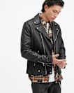 Milo Asymmetric Zip Leather Biker Jacket