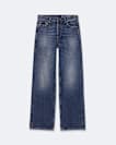 Straight leg mid-rise denim jeans