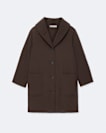 Darcie Nylon Shawl-Collar Cocoon Coat