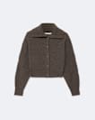 Caron Cropped Merino Wool Cardigan