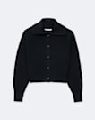 Cropped merino wool cardigan