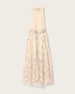 Zenia Sleeveless Knit Woven Midi Dress