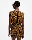 Hali Animal Print Ruffle Mini Dress