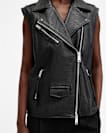 Billie Relaxed Fit Leather Biker Gilet