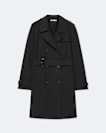 Double-breasted cotton trench coat