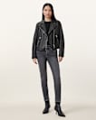 Dalby Slim Fit Leather Biker Jacket