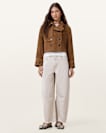 Hendry Cropped Suede Trench Coat
