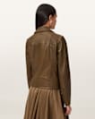 Dalby Slim Fit Leather Biker Jacket