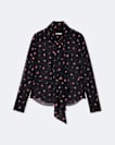 Bow-detail jacquard shirt