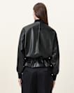 Sofi Drawstring Leather Bomber Jacket