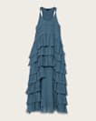 Cavarly Crepe Tiered Ruffle Maxi Dress