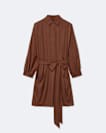 Silk-blend mini shirt dress