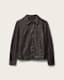 Alkan Zip Up Two Tone Leather Jacket