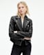 Cargo Distressed Leather Biker Jacket