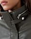 Clay Funnel Neck Cropped Leather Jacket