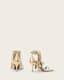 Paola Fringed Metallic Leather Heeled Sandals