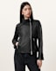 Ellis Leather Funnel Neck Biker Jacket