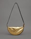 Half Moon Metallic Leather Crossbody Bag