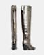 Reina Snake Print Metallic Leather Boots