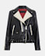 Dren Leather Contrast Biker Jacket