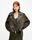 Dayle Oversized Leather Biker Jacket