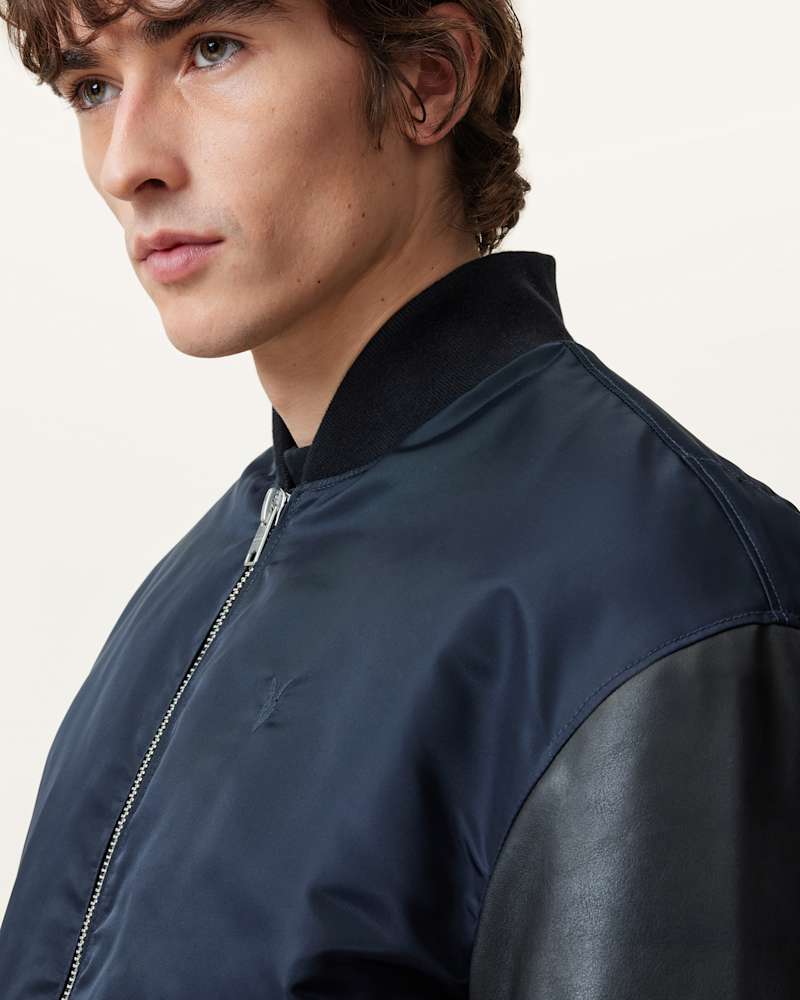 Myler Leather Sleeve Bomber