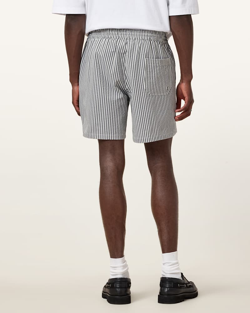 Warden Striped Seersucker Swim Shorts