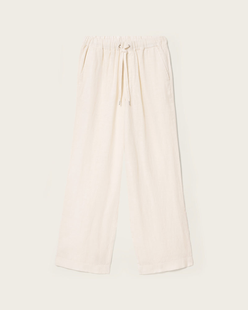 Sharp Straight Leg Linen Trousers